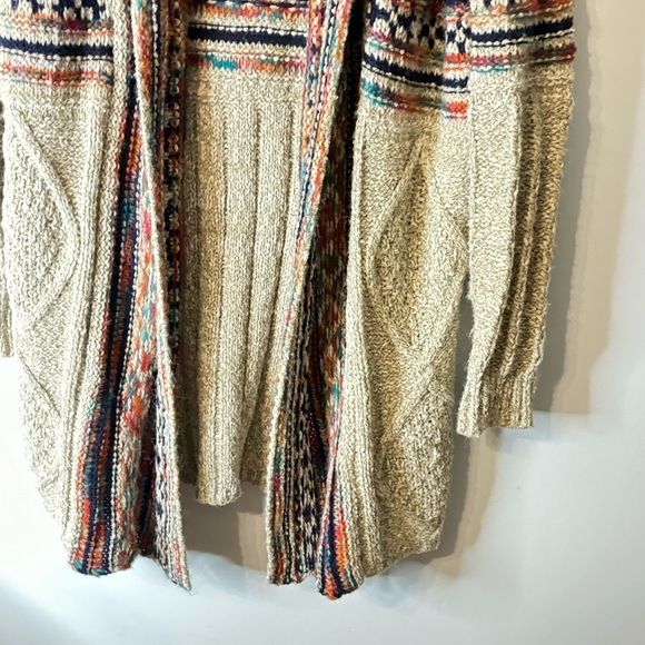 Vtg IBDefusion 1990’s Multicolored Boho Loose Knit Open Cardigan Sweater Sz Sm - Picture 4 of 10